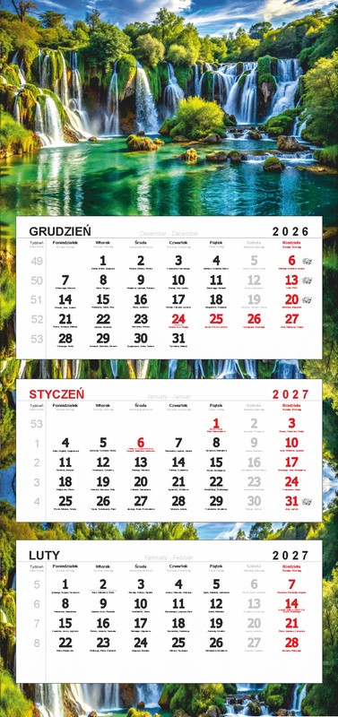 Kalendarz trójdzielny główka bez wypukłości KTR2 63508 DARRIEUS